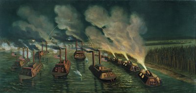 Gun and Mortar Boats on the Mississippi by William Torgerson